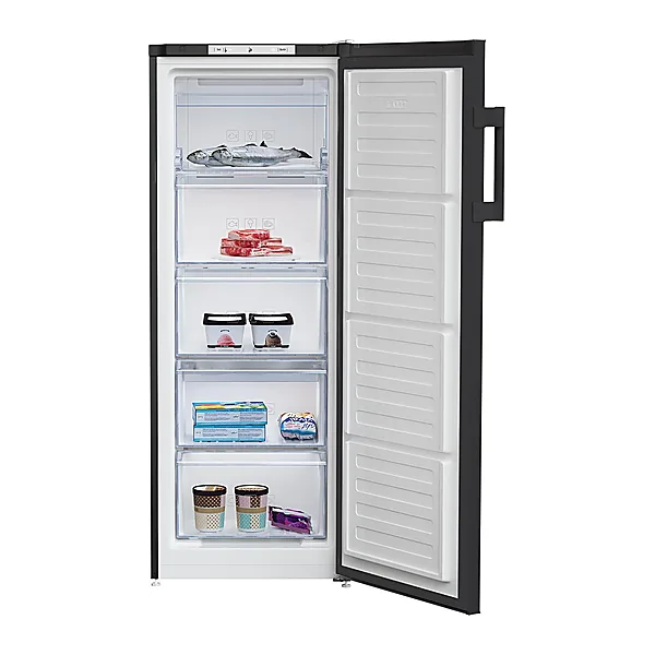 Beko Up Right Freezer   168 Litres   5 Drawers   Top LED Indicator   Fast Freeze   Black   RFNM200E20B