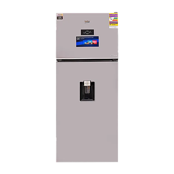 Beko 477 Liters Refrigerator   Double Doors   Harvest Fresh   Inverter Motor   Water Dispenser   Digital Control   B3RDNE500LD B (Brushed Silver)