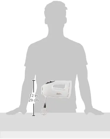 Moulinex Master Mix Hand Mixer, 5 Speeds, 425 Watt, White   Grey   HM400BEG