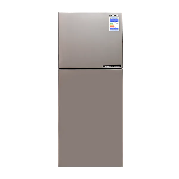 Beko Silver Refrigerator, 390L Net, Top Freezer, Traditional Defrost System, Adjustable Glass Shelves, Fast Cooling, Energy Efficient, Model RDNE420KD