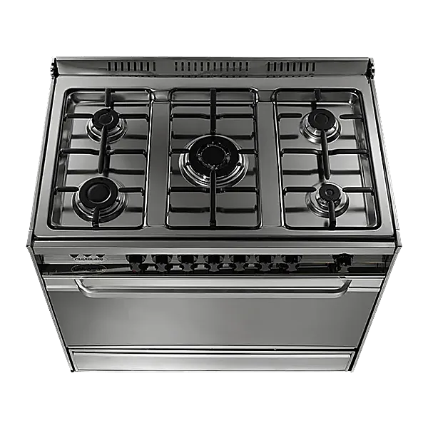 Universal Gas Range 5 Burners 90cm Stainless Steel Fan