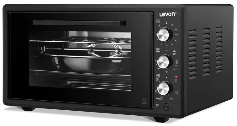 Livon Electric Oven 45 Litres Black Double Grill and Double Glass Fan