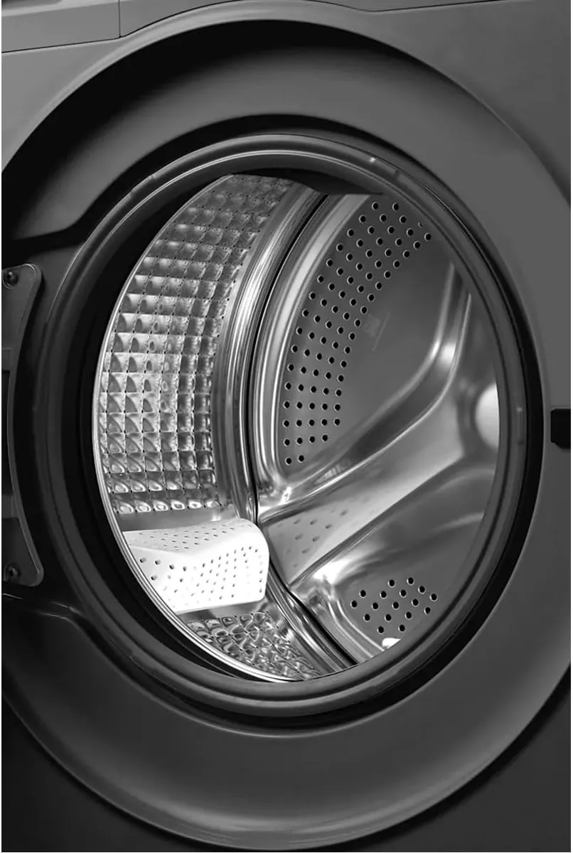 Haier 8 KG Front Loading Washing Machine, 525 mm Super Drum, BLDC Inverter Motor, Laser Welding, Steam, Silver, HW80 BP14929AS6