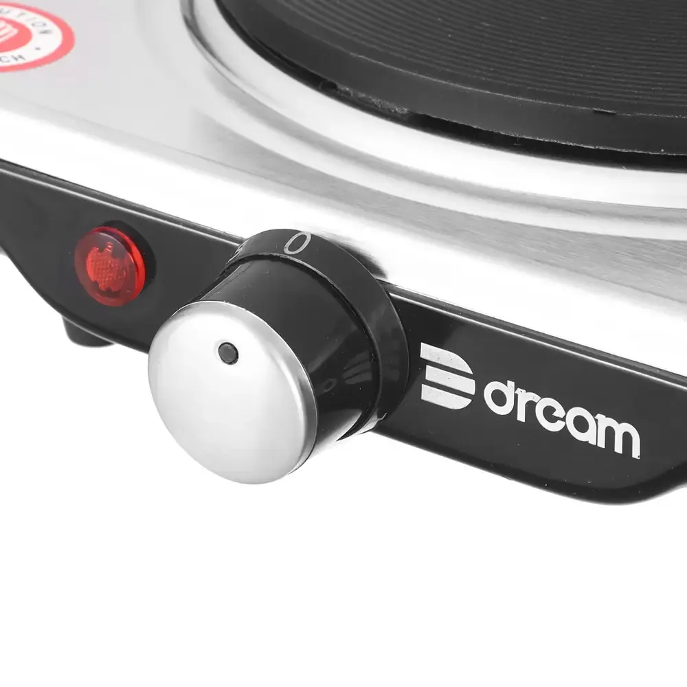 Dream DR 10201 Electric Hob, 1 Burner, 1000 Watt   Silver Black